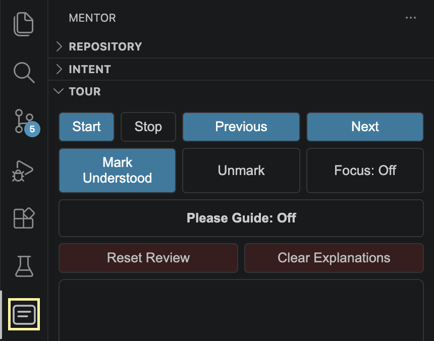 MENTOR open in the VS Code Activity Bar.